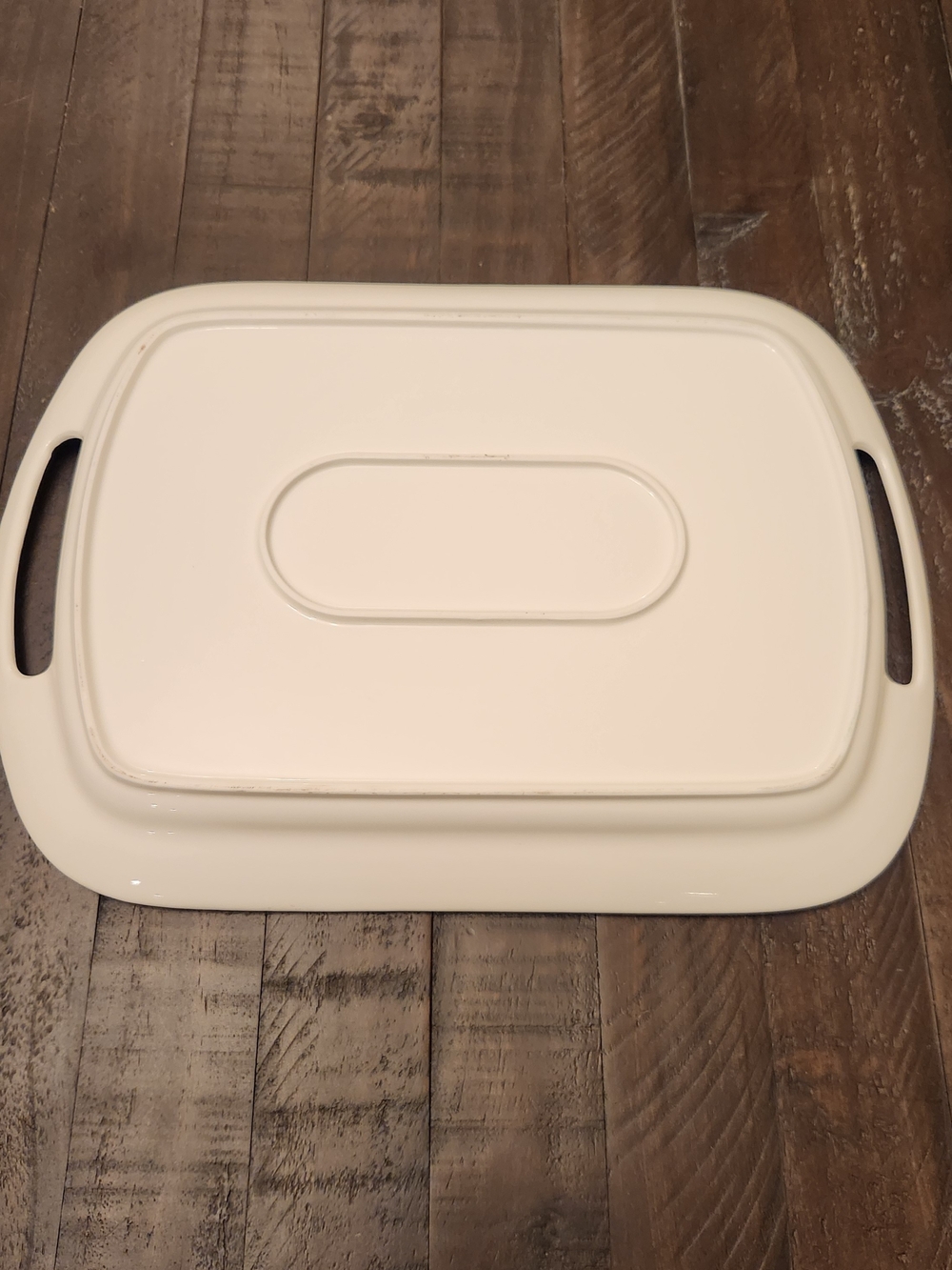 Farmhouse Ceramic "THANKFUL" Rectangular Serving Platter Tray with Handles - Picture 2 of 4